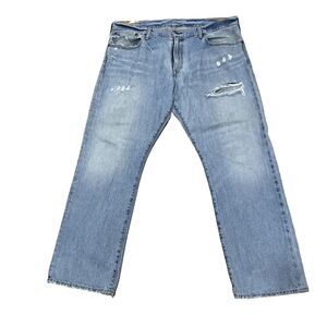 Polo Ralph Lauren Y2k Jeans Men 38x30 Light Blue 867 Ripped Distressed Denim